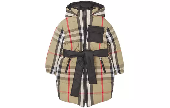 Детский пуховик Burberry, цвет Khaki