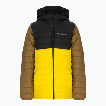 Детский пуховик Columbia, цвет black/yellow