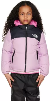 Детский пуховик для маленьких детей фиолетового цвета в стиле ретро 1996 Nuptse The North Face Kids