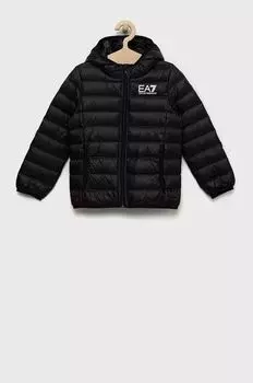 Детский пуховик EA7 Emporio Armani, черный