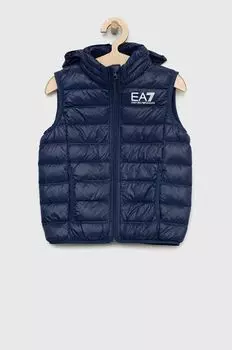 Детский пуховик EA7 Emporio Armani, темно-синий