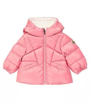 Детский пуховик из невода Moncler Enfant, розовый