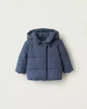 Детский пуховик со съемным капюшоном для мальчика Zippy, темно-синий