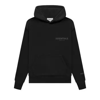 Детский пуловер с капюшоном Fear of God Essentials, цвет Черный