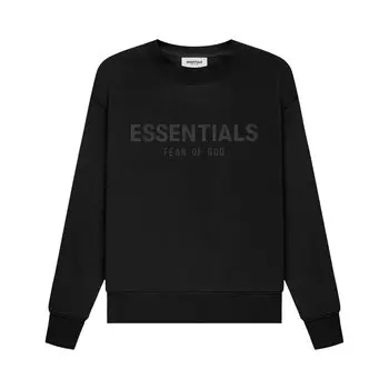 Детский пуловер с круглым вырезом Fear of God Essentials, черный