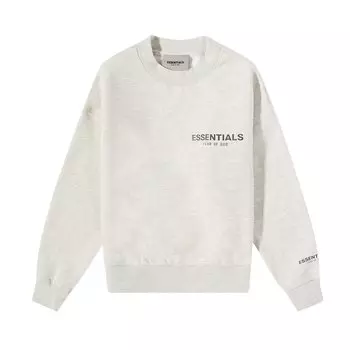 Детский пуловер с круглым вырезом Fear of God Essentials, цвет Овсянка