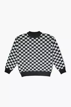 Детский пуловер в клетку Forever 21, черный