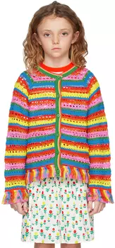 Детский разноцветный кардиган с бахромой Stella McCartney