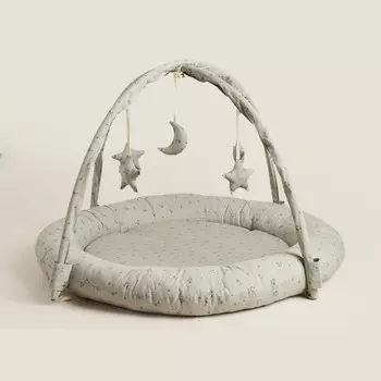 Детский развивающий игровой коврик Zara Home Clover And Stars, серый