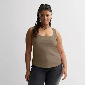 Детский рифленый топ с рельефными швами больших размеров So, цвет camille brown