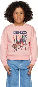 Детский розовый бамбуковый свитшот Paris Paris Kenzo