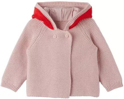 Детский розовый кардиган в горошек с грибами Stella McCartney