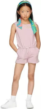 Детский розовый комбинезон с вышивкой логотипа Chlo