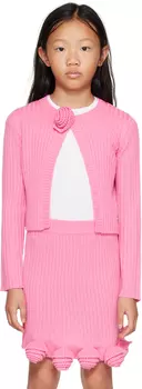 Детский розовый открытый кардиган Miss Blumarine