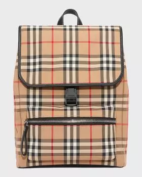 Детский рюкзак Dewey в клетку Vintage Check Burberry, цвет Archive Beige
