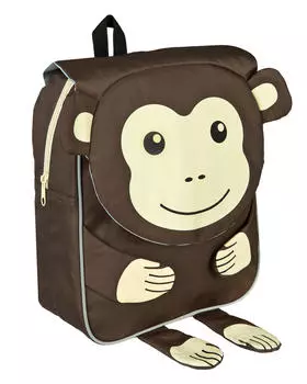 Детский рюкзак happy friends monkey, коричневый/бежевый