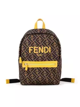 Детский рюкзак с логотипом FF Fendi, коричневый