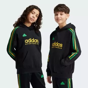Детский рюкзак Tiro Nations с капюшоном Adidas, цвет Black/Bold Gold/Vivid Green