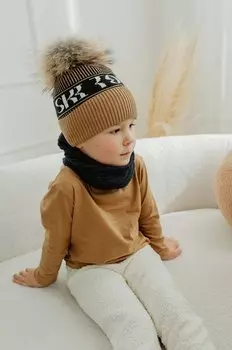 Детский Шарф с шерстью OLE Jamiks, темно-синий