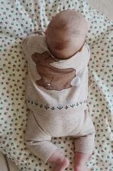 Детский шерстяной кардиган Konges Sljd ELI KNIT CARDIGAN, бежевый