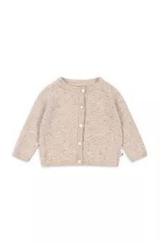 Детский шерстяной кардиган MINO KNIT CARDIGAN Konges Sljd, бежевый