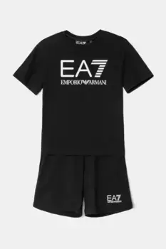 Детский шерстяной комплект EA7 Emporio Armani, черный