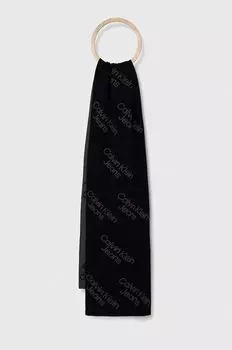Детский шерстяной шарф Calvin Klein Jeans, черный
