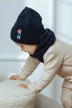 Детский шерстяной Шарф Theo Jamiks, синий