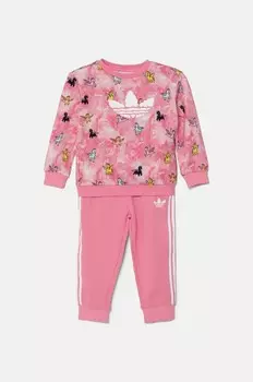 Детский шерстяной спортивный костюм adidas Originals CREW SET, розовый