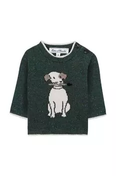 Детский шерстяной свитер Tartine Et Chocolat, зеленый