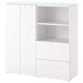 Детский шкаф, белый/белый, 120x42x123 см, SMSTAD IKEA