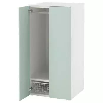 Детский шкаф, белый/салатовый, 60x57x123 см, PLATSA/SMSTAD IKEA