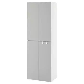 Детский шкаф, белый/серый, 60х40х180 см, PLATSA/SMSTAD IKEA