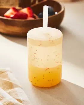 Детский силиконовый стакан с трубочкой Zara Home, персик