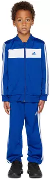 Детский синий спортивный костюм с 3 полосками для маленьких детей adidas Kids