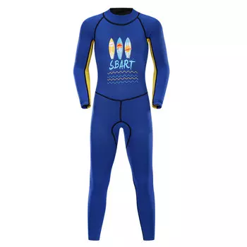 Детский солнцезащитный купальник SBART, костюм для подводного плавания с длинными рукавами для девочек и мальчиков, детский купальник среднего и большого размера, гидрокостюм 1183 синий M