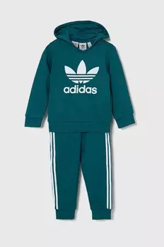 Детский спортивный костюм adidas Originals HOODIE SET, бирюзовый