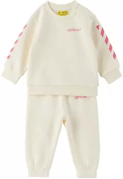 Детский спортивный костюм Bookish Diag Off-white/Фуксия