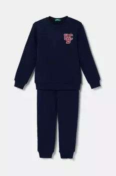 Детский спортивный костюм из хлопка United Colors of Benetton, темно-синий