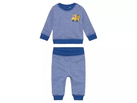 Детский спортивный костюм lupilu с эластичными манжетами в рубчик, серо-голубой