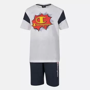 Детский спортивный костюм с графическим логотипом Champion, белый
