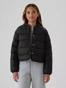 Детский стеганый бомбер Gap, черный