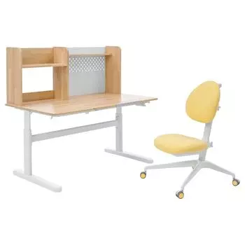 Детский стол и стул BERGLRKA/DAGNAR IKEA, 120x70 см, цвет solid birch/yellow