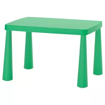 Детский стол MAMMUT IKEA, 77x55 см, цвет in/outdoor/bright green