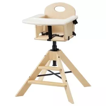 Детский стульчик с подносом GRVAL IKEA, цвет birch