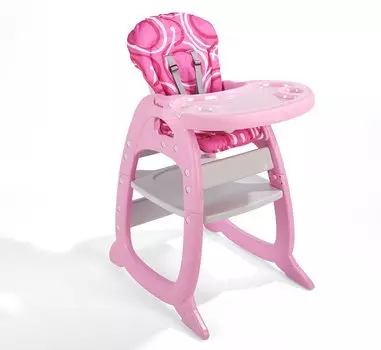 Детский стульчик-трансформер Badger Basket Envee II, розовый/белый