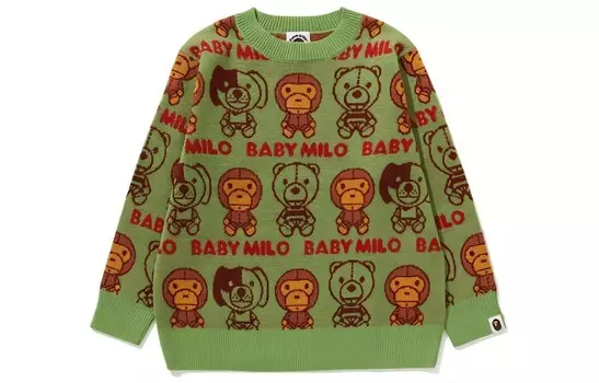 Детский свитер A Bathing Ape, зеленый