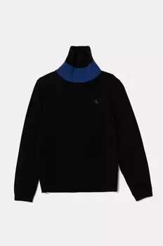 Детский свитер Calvin Klein Jeans из смесовой шерсти, черный