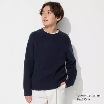Свитер из мягкой пряжи UNIQLO, темно-синий