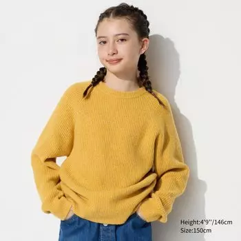 Свитер из мягкой пряжи UNIQLO, желтый